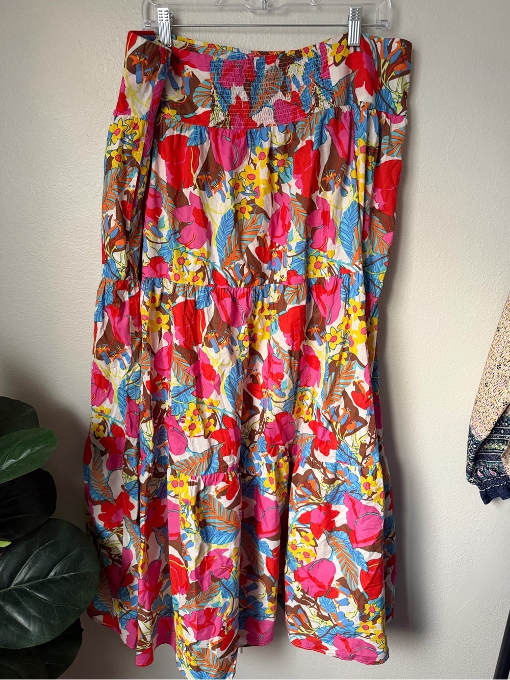 J McLaughlin Masie Floral Tiered Maxi Skirt - Multicolor Boho Resortwear XL - Picture 4 of 4